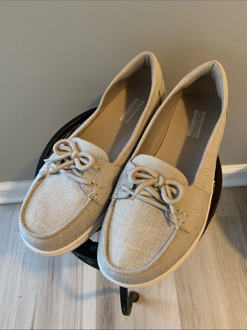 Skechers Women's Light Beige Canvas Slip-On Loafer